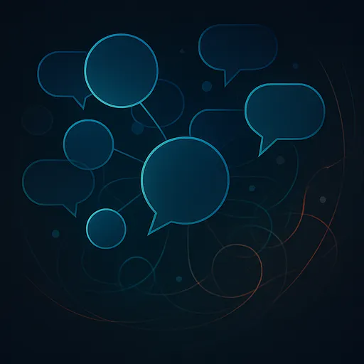 Network of speech bubbles abstract illustration